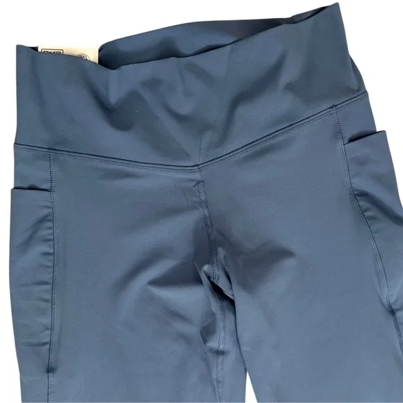 New Member's Mark Flare Yoga Pant Women Large Blue High Rise Crossover Pockets - Picture 11 of 16